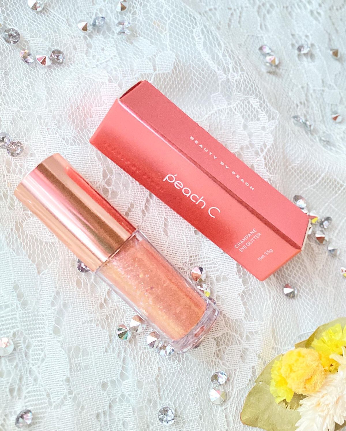 シャンパンアイグリッター 03 ローズコーラル/Peach C/グリッターを使ったクチコミ（1枚目）
