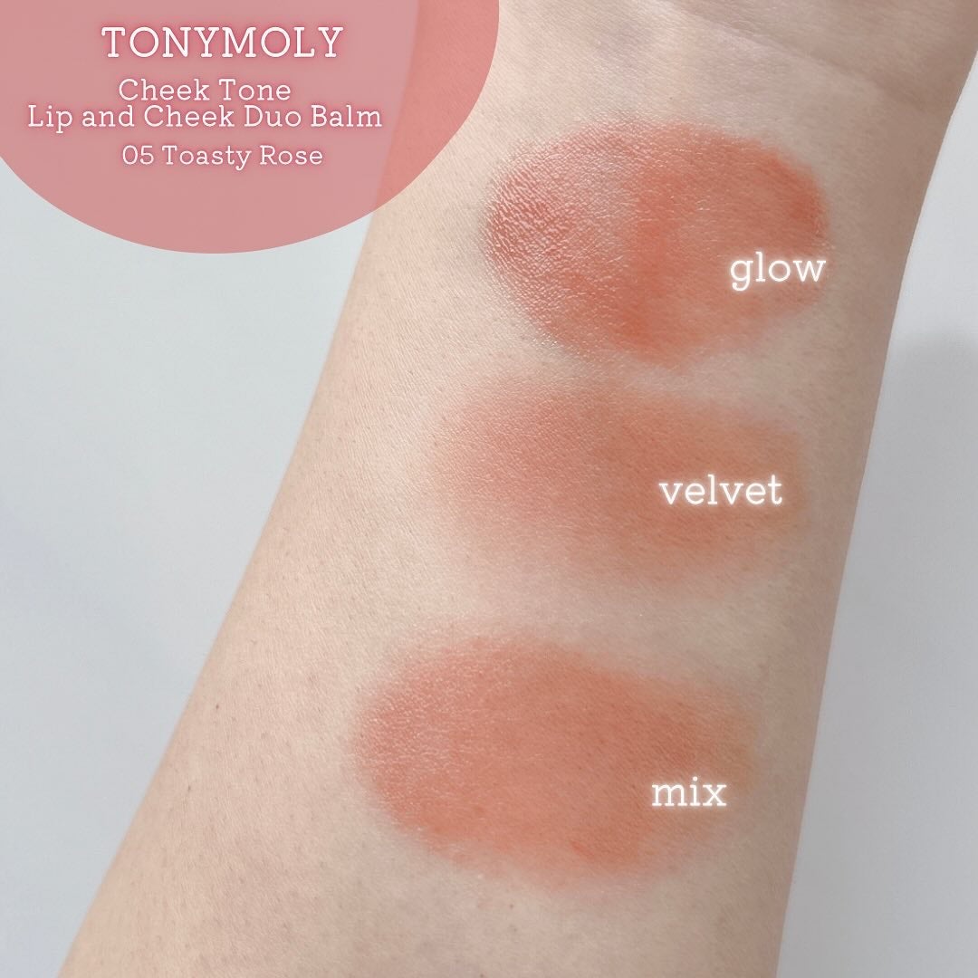 チークトーン リップ&チーク デュオバーム/TONYMOLY/口紅を使ったクチコミ(3枚目)