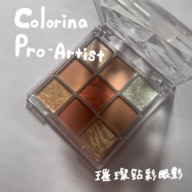 ダイヤモンドみたいなパケがかわいい💎💙
Colorina Pro-Artistのアイシャドウパレットをレビューしていきますっ！！


🤍色味
全体的にオレンジやベージュを基調としたパレットとなってます！