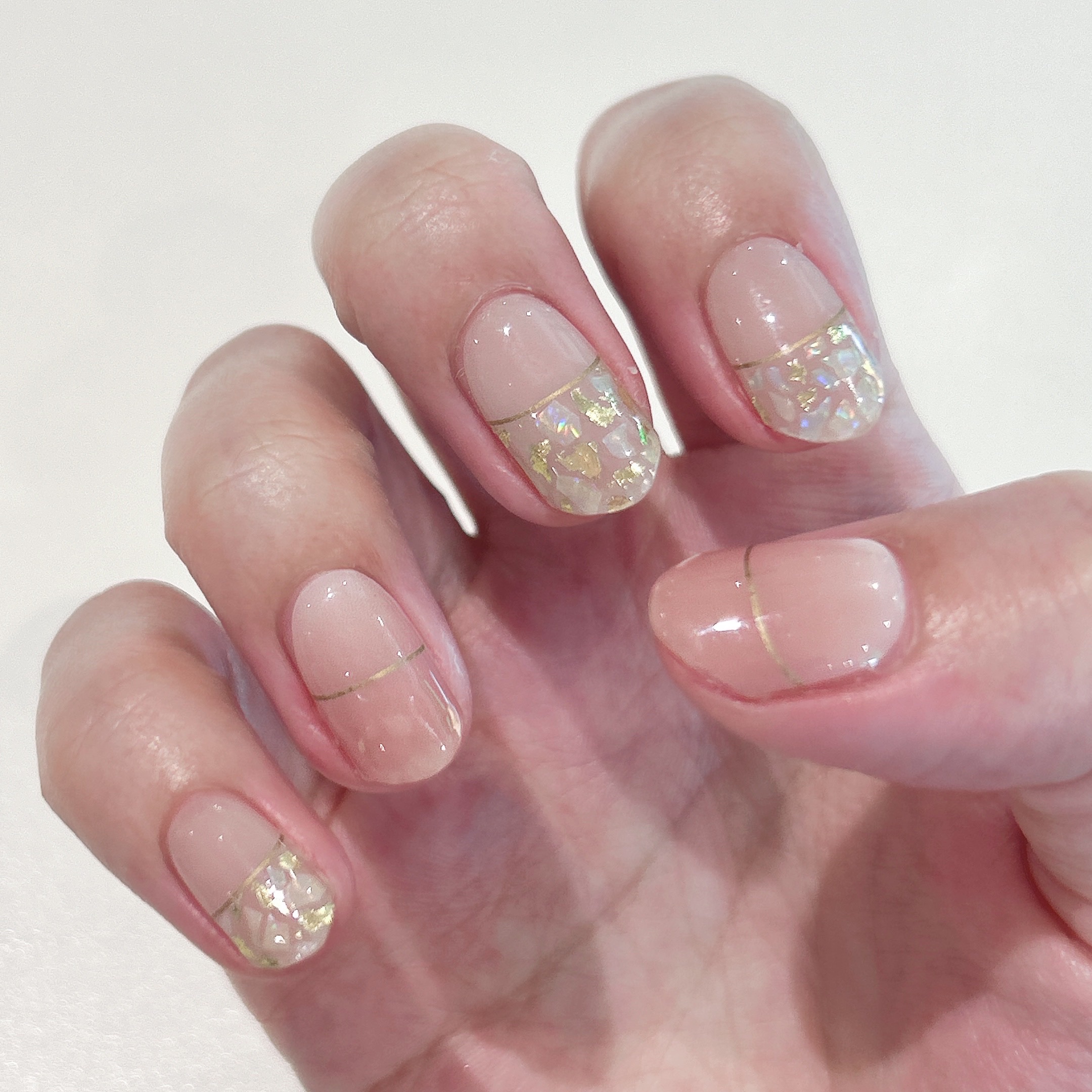 セミキュアジェルネイル（ハンド） ND-053-J N Cream Shell/ohora/ネイルシールを使ったクチコミ（1枚目）