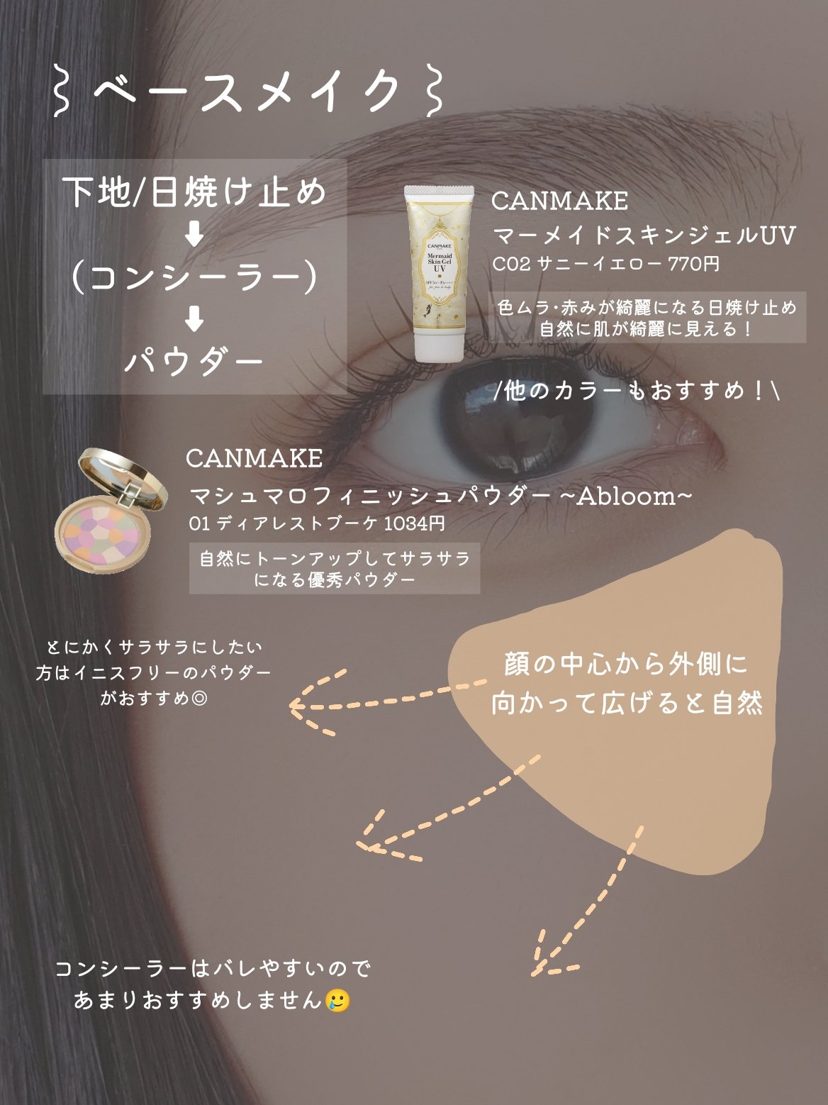 マーメイドスキンジェルUV/キャンメイク/日焼け止めジェルを使ったクチコミ（3枚目）