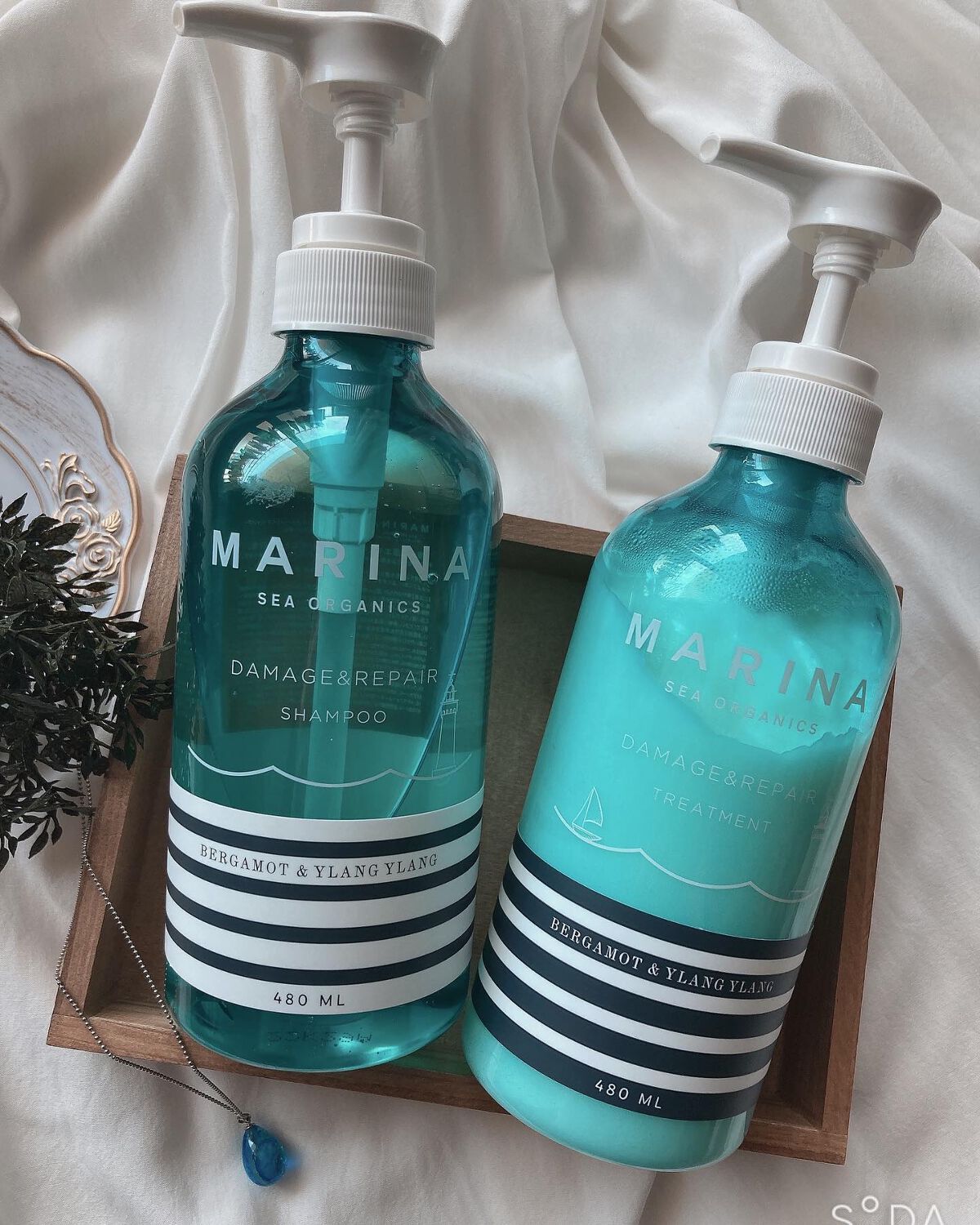 ダメージリペアシャンプー&トリートメント/マリーナシーオーガニック/市販シャンプーを使ったクチコミ(1枚目)