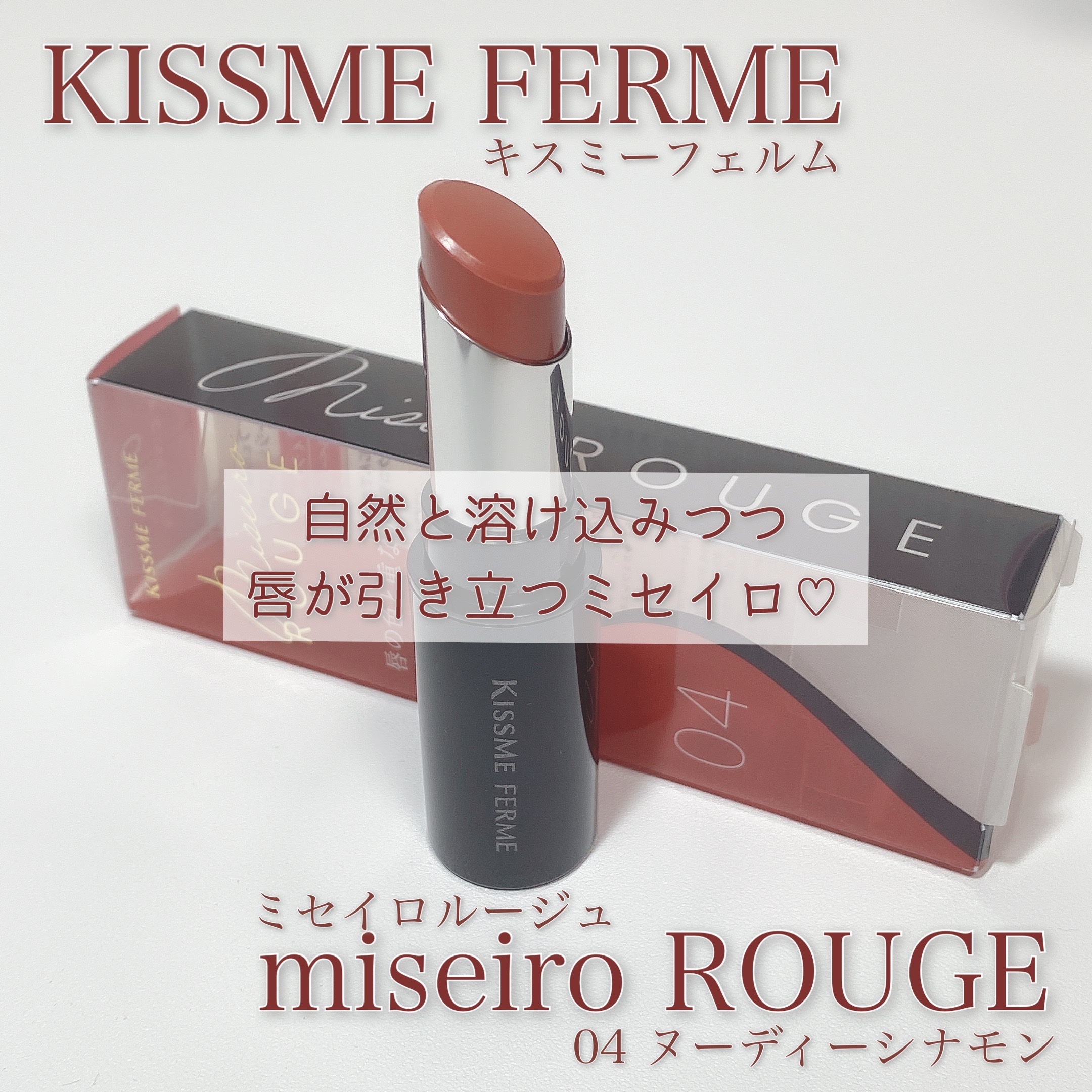 キスミー フェルム ミセイロルージュ 04 ヌーディシナモン/キスミー フェルム/口紅を使ったクチコミ（1枚目）