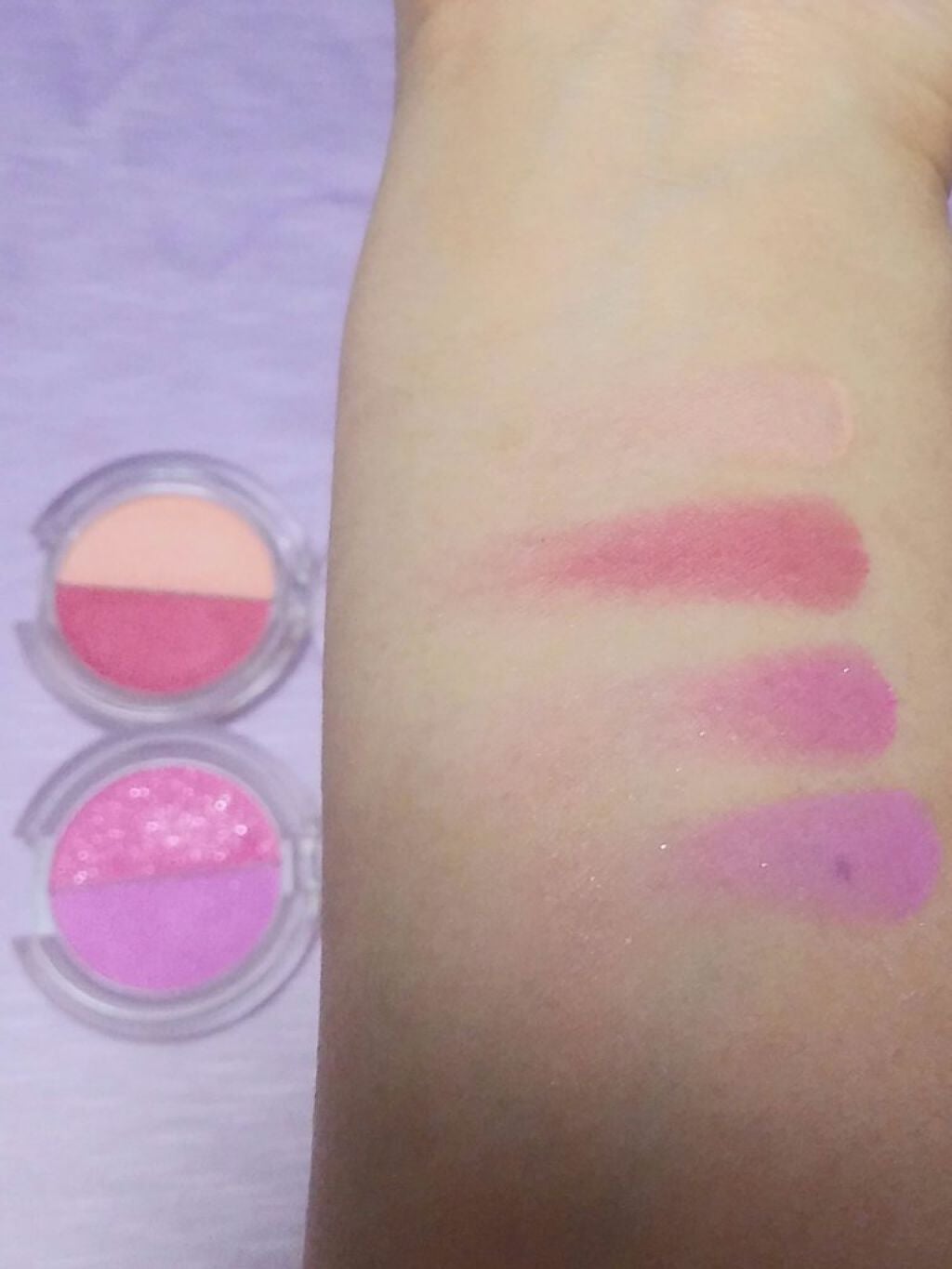 WHY NOT SPINNS 2色チーク ハイライトローライト/DAISO/パウダーチークを使ったクチコミ(2枚目)