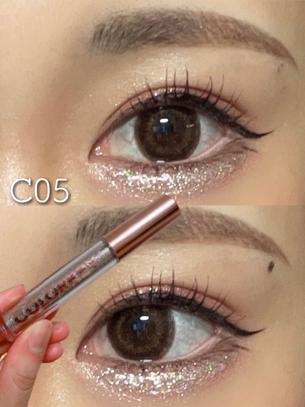 スパークリングギャラクシーリキッドアイシャドウ/COLORKEY/リキッドアイシャドウを使ったクチコミ（3枚目）