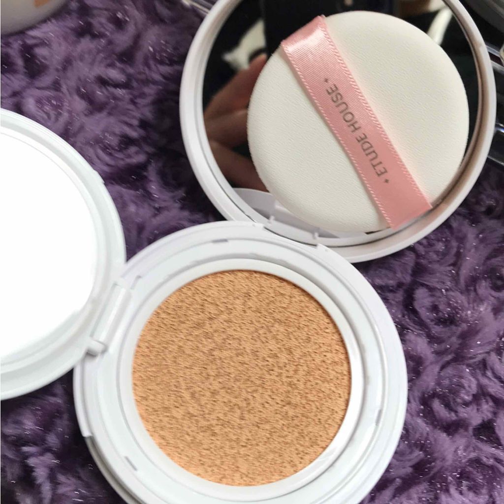 エニークッション オールデイパーフェクト/ETUDE/クッションファンデーションを使ったクチコミ（3枚目）