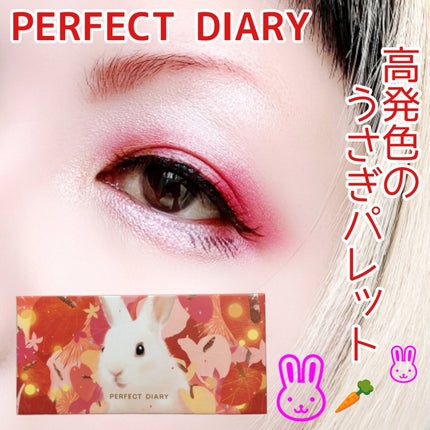 エクスプローラ12色 動物アイシャドウパレット 花兎(ラッキーラビット)/PERFECT DIARY/アイシャドウパレットを使ったクチコミ(1枚目)
