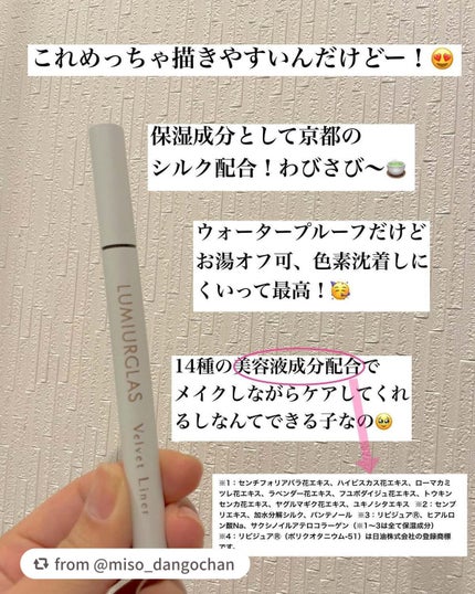 ベルベットライナー/LUMIURGLAS/リキッドアイライナーを使ったクチコミ(2枚目)