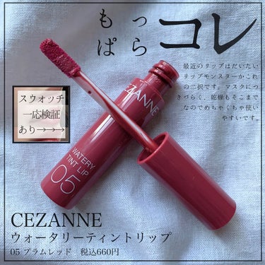 ウォータリーティントリップ 05 プラムレッド/CEZANNE/口紅を使ったクチコミ（1枚目）