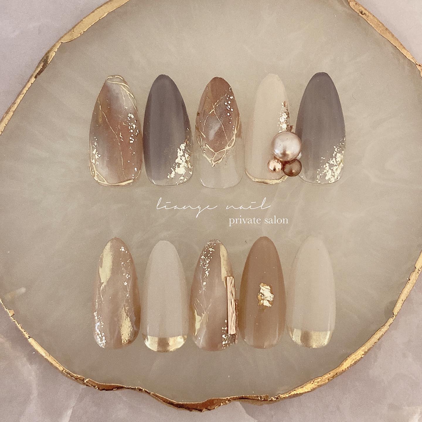 #リアンジェネイル,#柏ネイル,#ネイル,#ニュアンスネイル,#大人ニュアンスネイル,#シェルネイル,#ミラーネイル,#春ネイル,#天然石ネイル,#ビジューネイル,#ベージュネイルのネイルデザイン