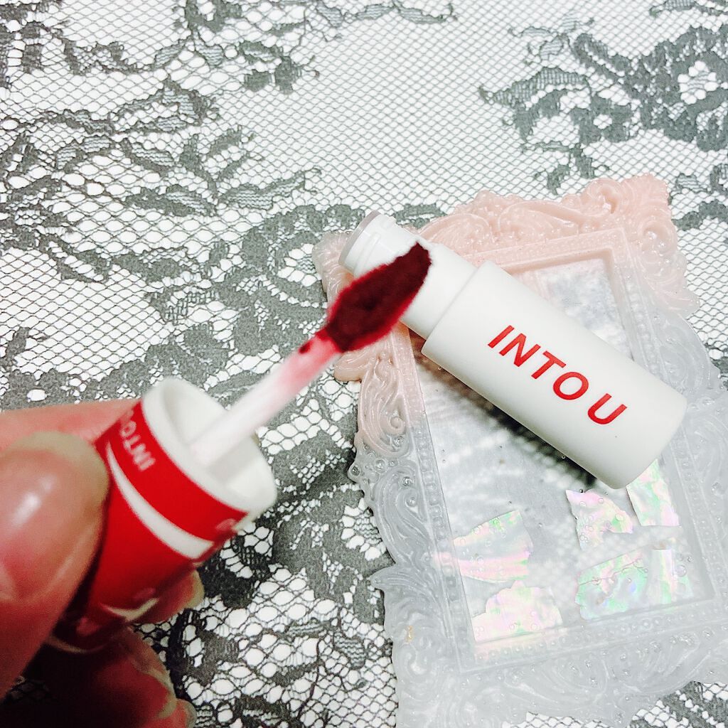 スーパーマットリップ＆チークマッド/INTO U/口紅を使ったクチコミ（2枚目）