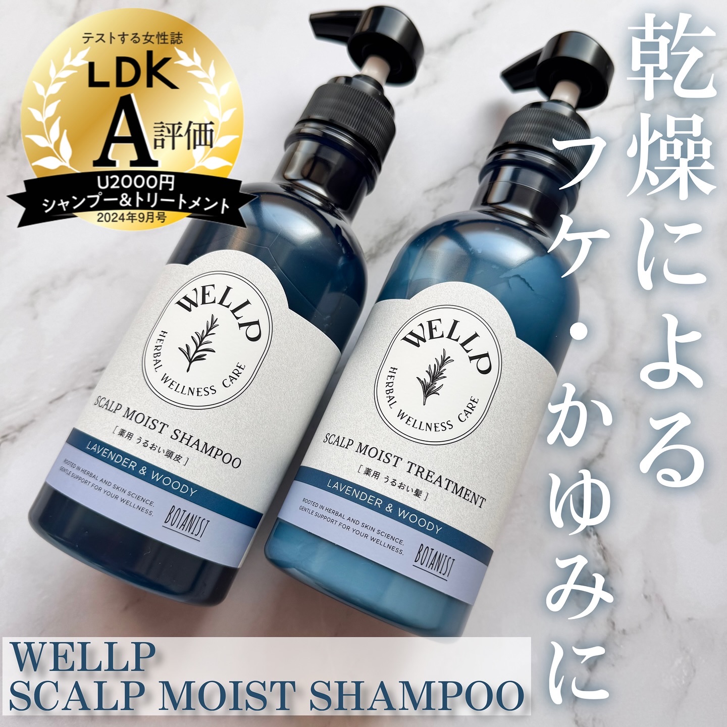 薬用スカルプケアシャンプー/トリートメント モイスト/WELLP/市販シャンプーを使ったクチコミ（1枚目）