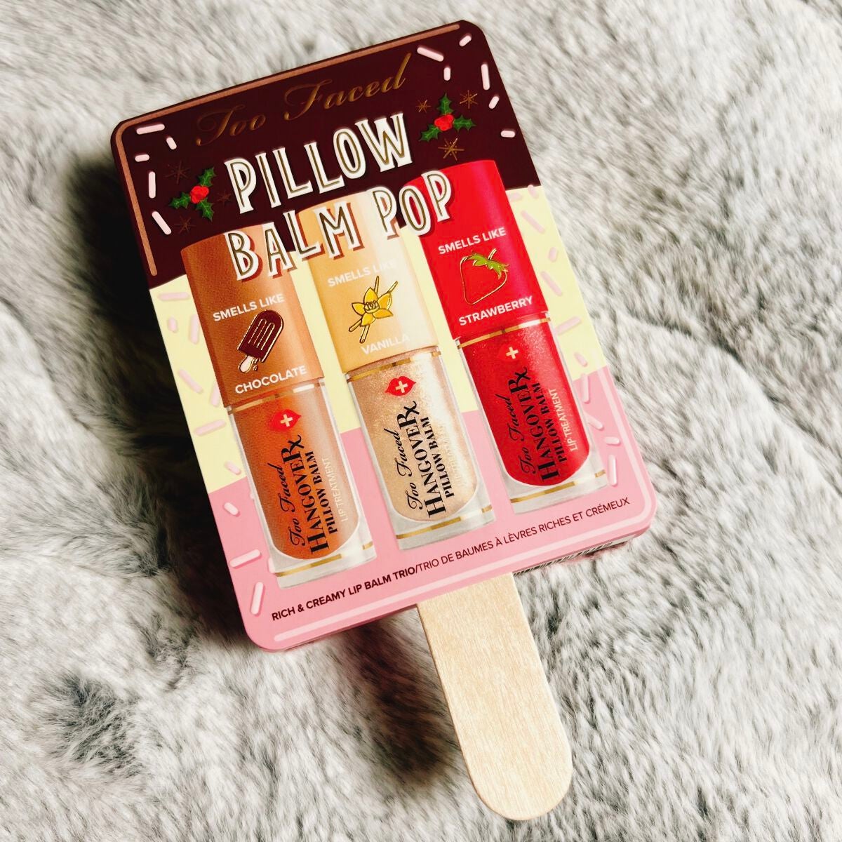 ピロー バーム ポップ リッチ & クリーミー リップ バーム トリオ /Too Faced/スキンケアキットを使ったクチコミ(1枚目)