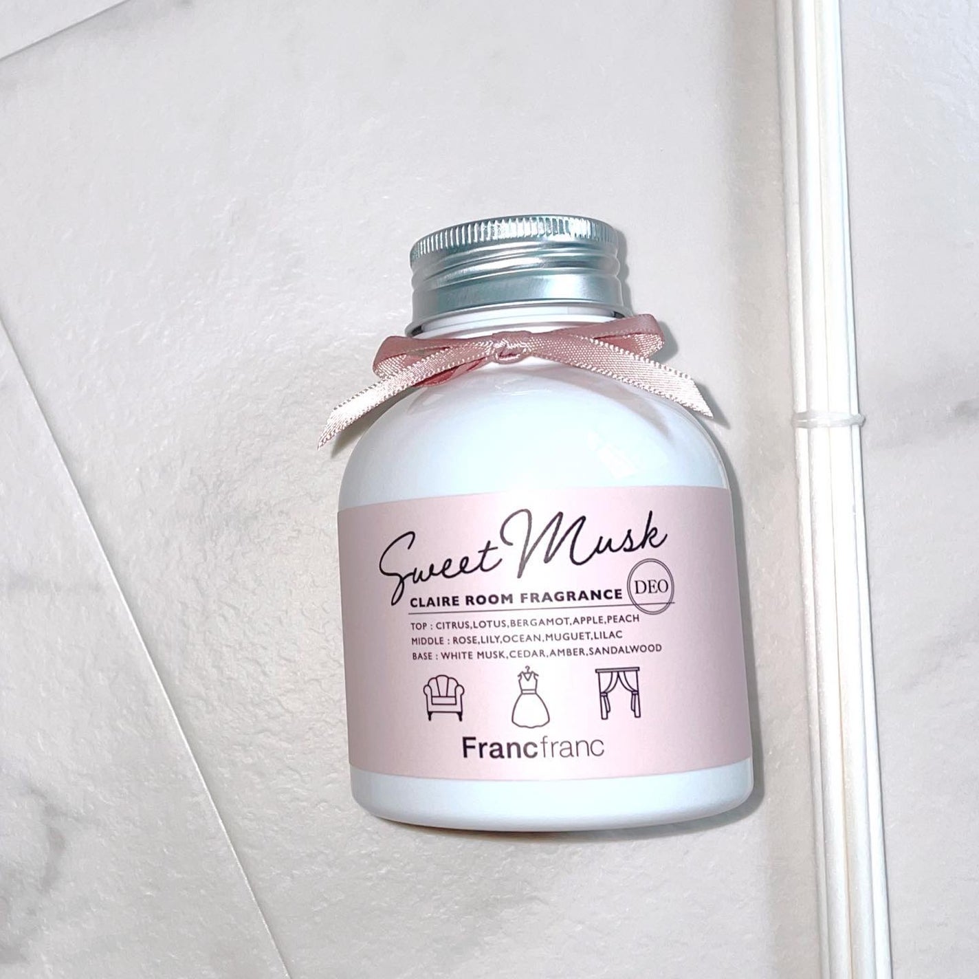 クレア 消臭 ルームフレグランス ピンク /フランフラン/ルームフレグランスを使ったクチコミ(2枚目)