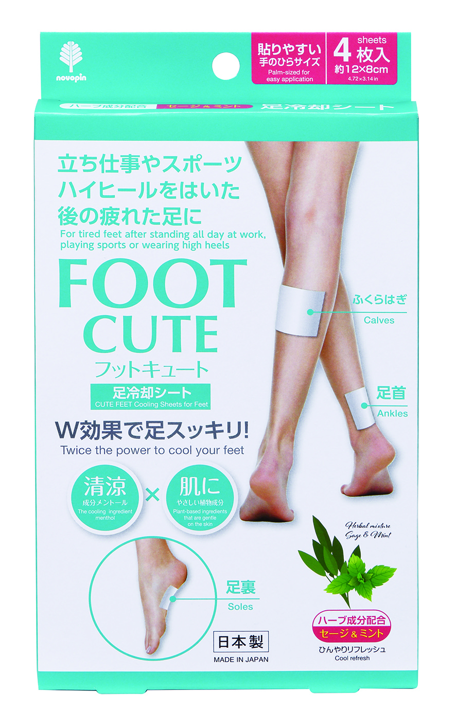 紀陽除虫菊 フットキュート足冷却シート セージ&ミント 4枚入