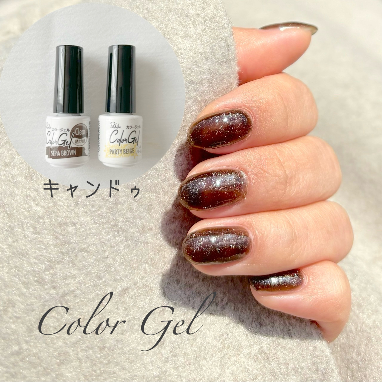 パル カラージェル セピアブラウン/キャンドゥ/ジェルネイルを使ったクチコミ（1枚目）