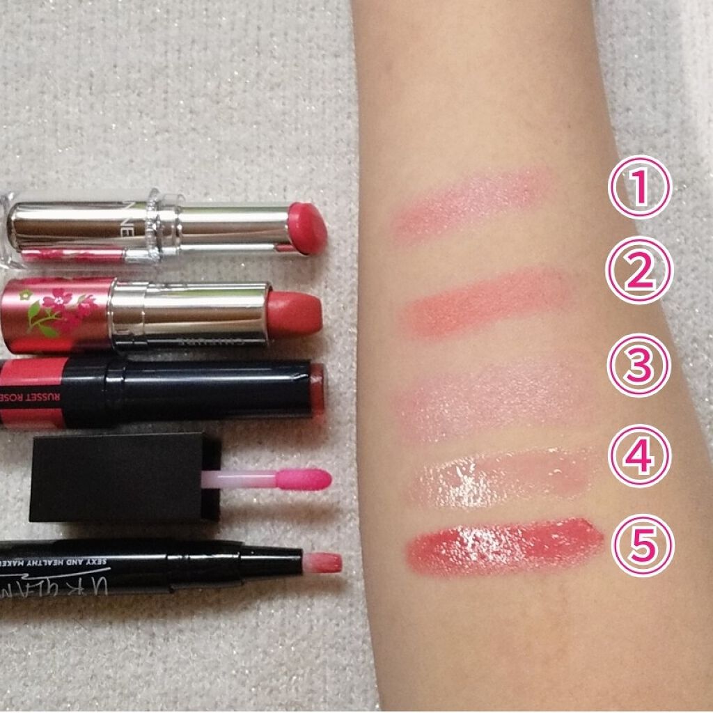 ラスティンググロスリップ/CEZANNE/口紅を使ったクチコミ(3枚目)