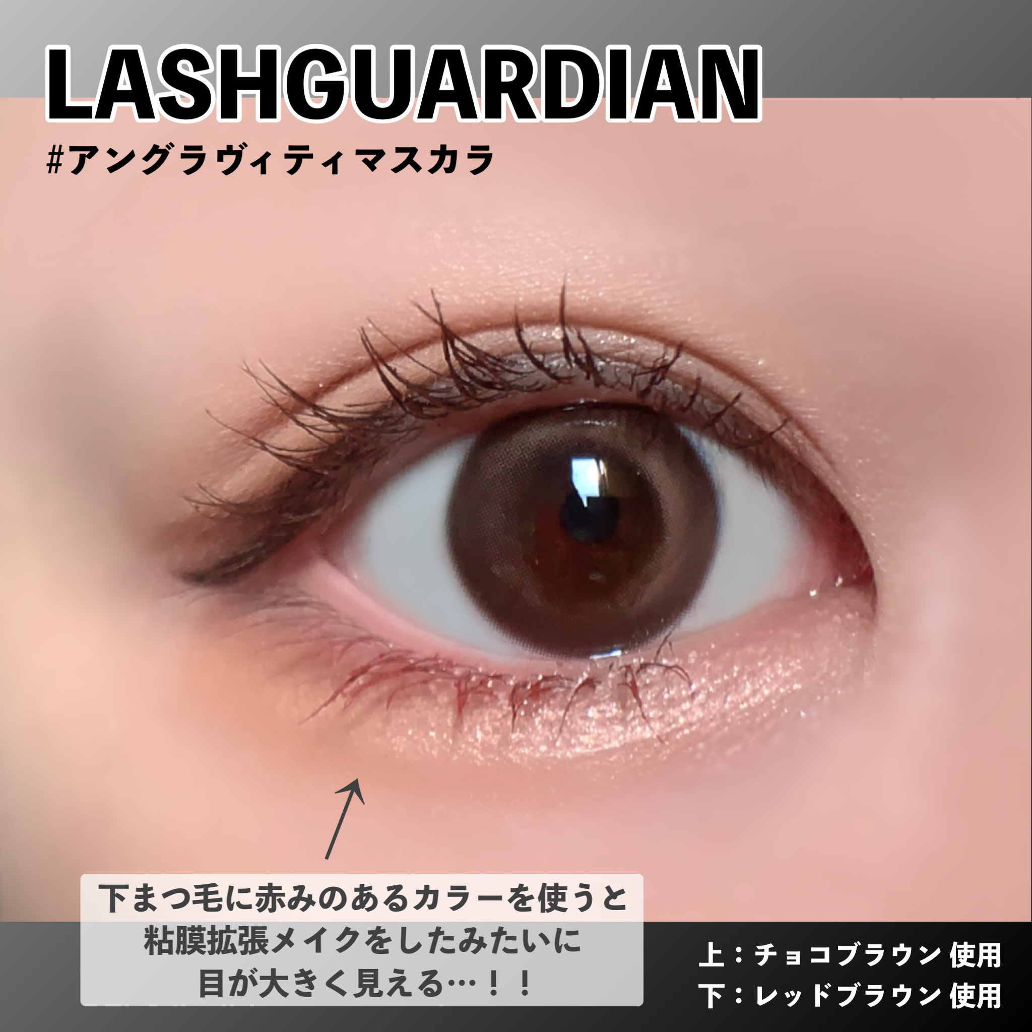 ラッシュガーディアン アングラヴィティマスカラ 50 レッドブラウン/LASHGUARDIAN/マスカラを使ったクチコミ（2枚目）