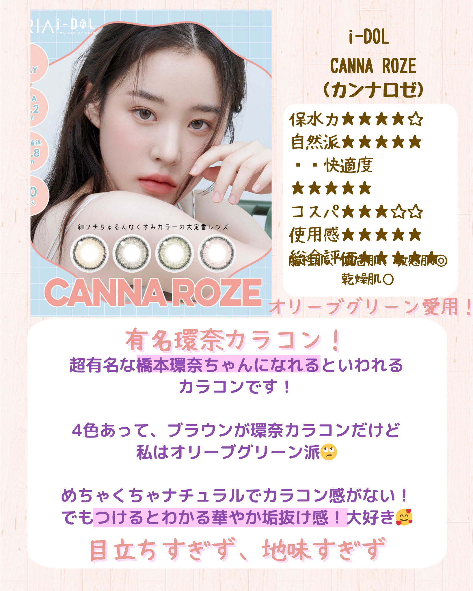 CANNA ROZE 1DAY/URIA i-DOL/ワンデー（１DAY）カラコンを使ったクチコミ（3枚目）