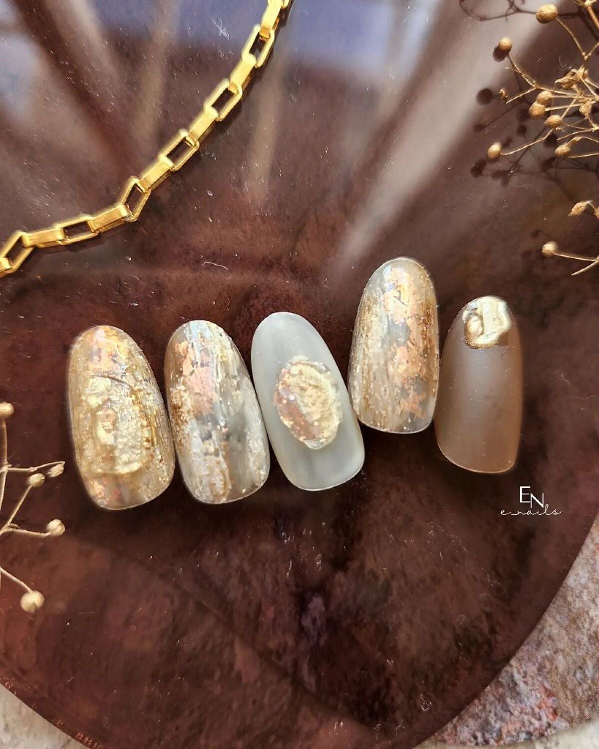 e_nails//フォロバ◎//ネイルとコスメ好きママ on LIPS 「terracottaNuanceDesign今日はバタバタでネ..」(2枚目)