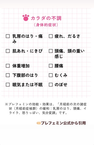 ゼリア新薬工業 プレフェミン(医薬品)のクチコミ「【使った商品】
ゼリア新薬工業プレフェミン医薬品

【商品の特徴】
・プレフェミンは、OTC医.....」（3枚目）