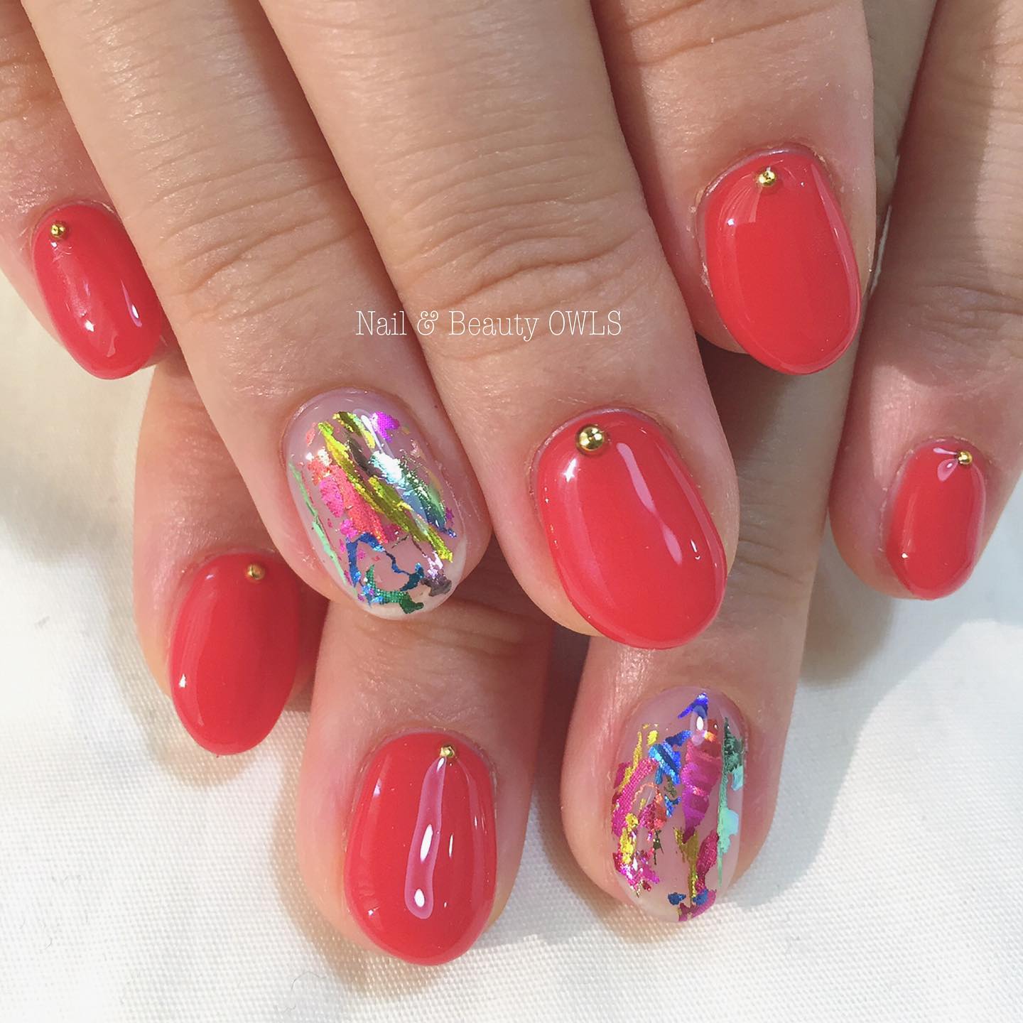 #カラフルネイル,#個性的ネイル,#個性派ネイル,#シンプルネイル,#レッドネイルのネイルデザイン