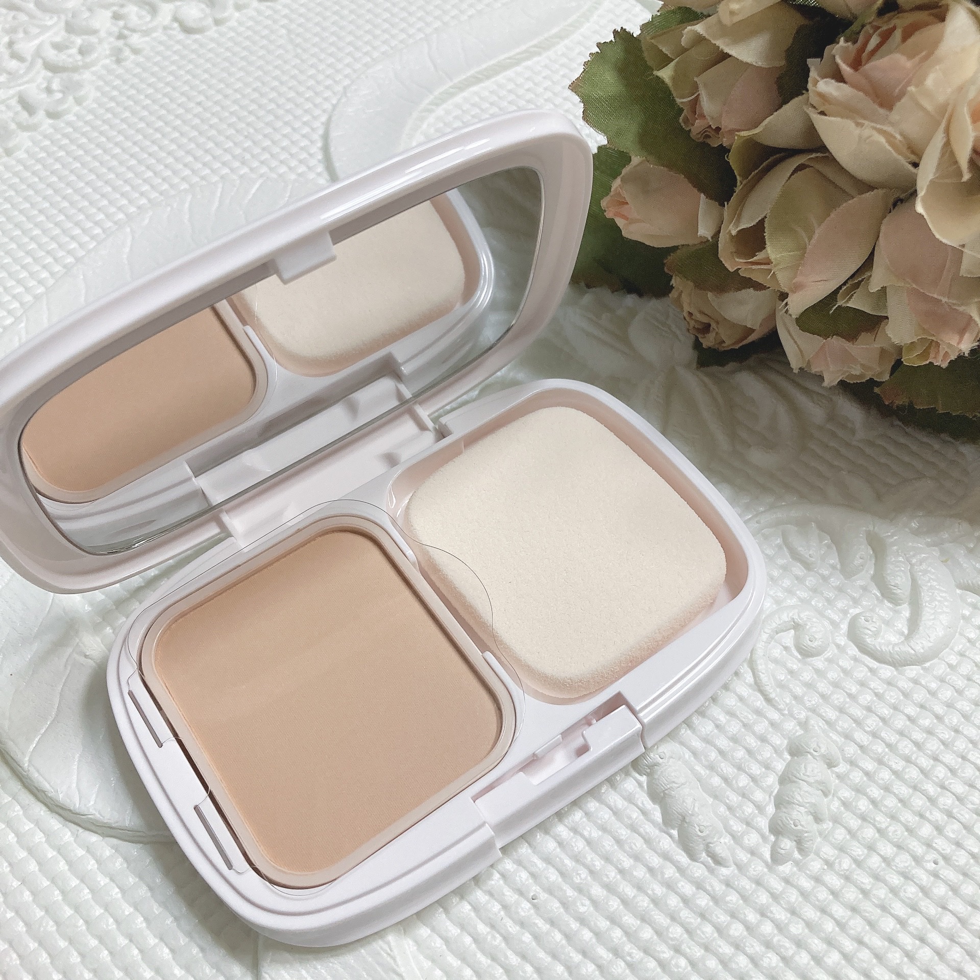 パウダーファンデーション 03 限定セット <スポンジ付き>+専用ケース/media luxe/パウダーファンデーションを使ったクチコミ（3枚目）