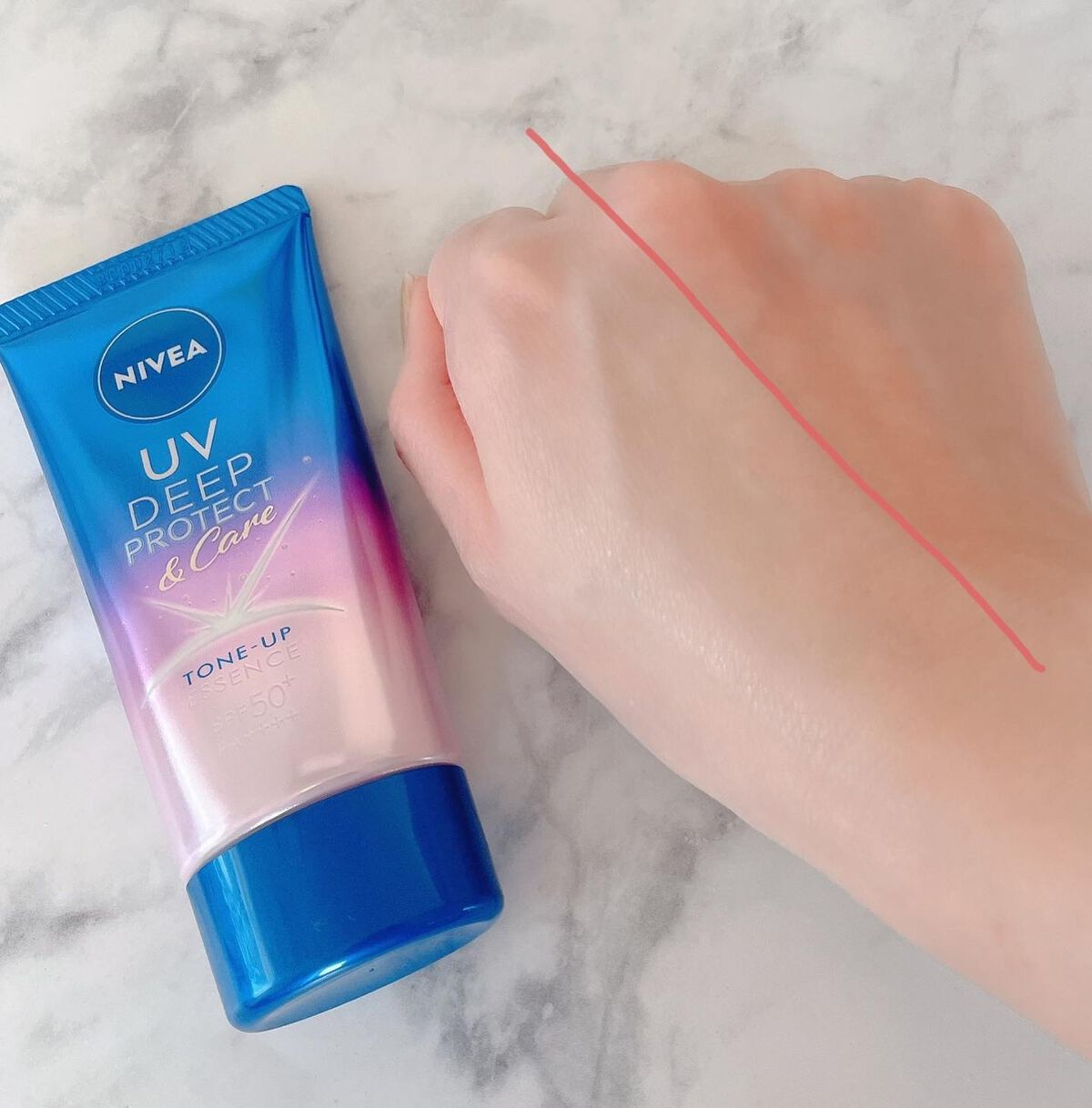 ニベアUV ディープ プロテクト&ケア トーンアップ エッセンス/ニベア/日焼け止めローションを使ったクチコミ(3枚目)