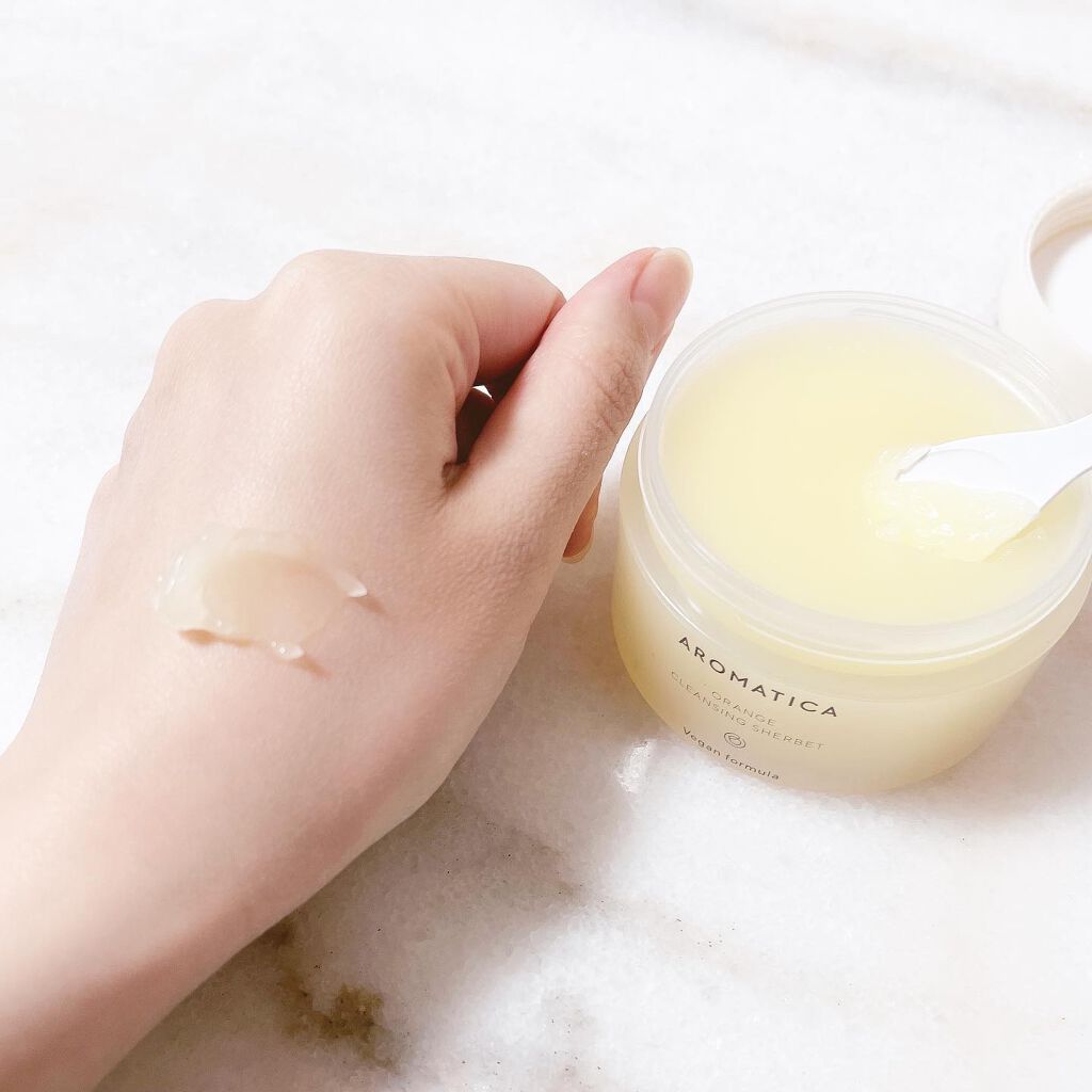 オレンジクレンジングシャーベット/AROMATICA/クレンジングバームを使ったクチコミ(4枚目)