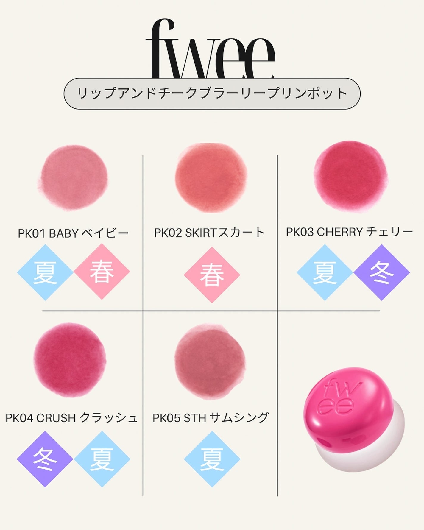 フィー リップアンドチーク ブラーリープリンポット/fwee/口紅を使ったクチコミ(7枚目)