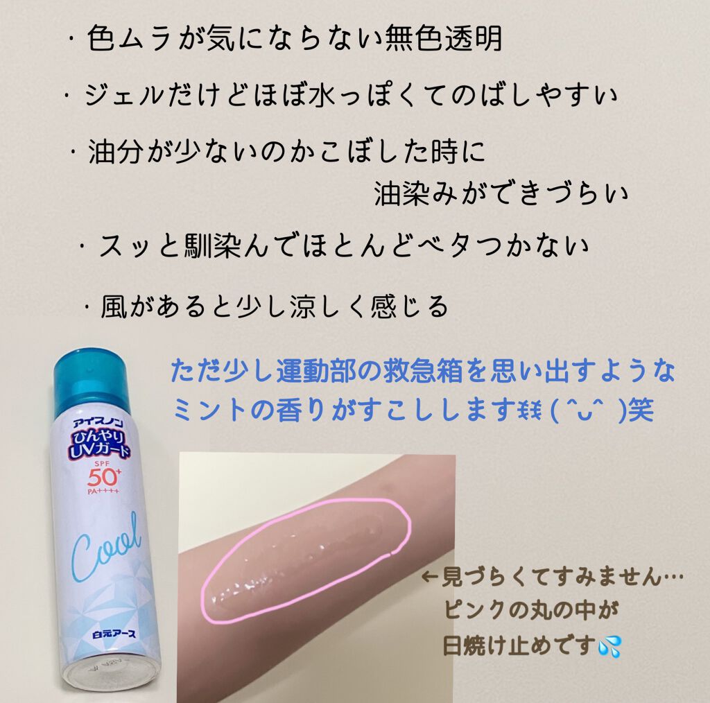 アイスノンひんやりUVガード/アイスノン/日焼け止め・UVケアを使ったクチコミ（2枚目）