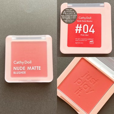 ヌードマットブラッシャー 04 ピンクアイドル(Pink Idol)/CathyDoll/パウダーチークを使ったクチコミ（2枚目）