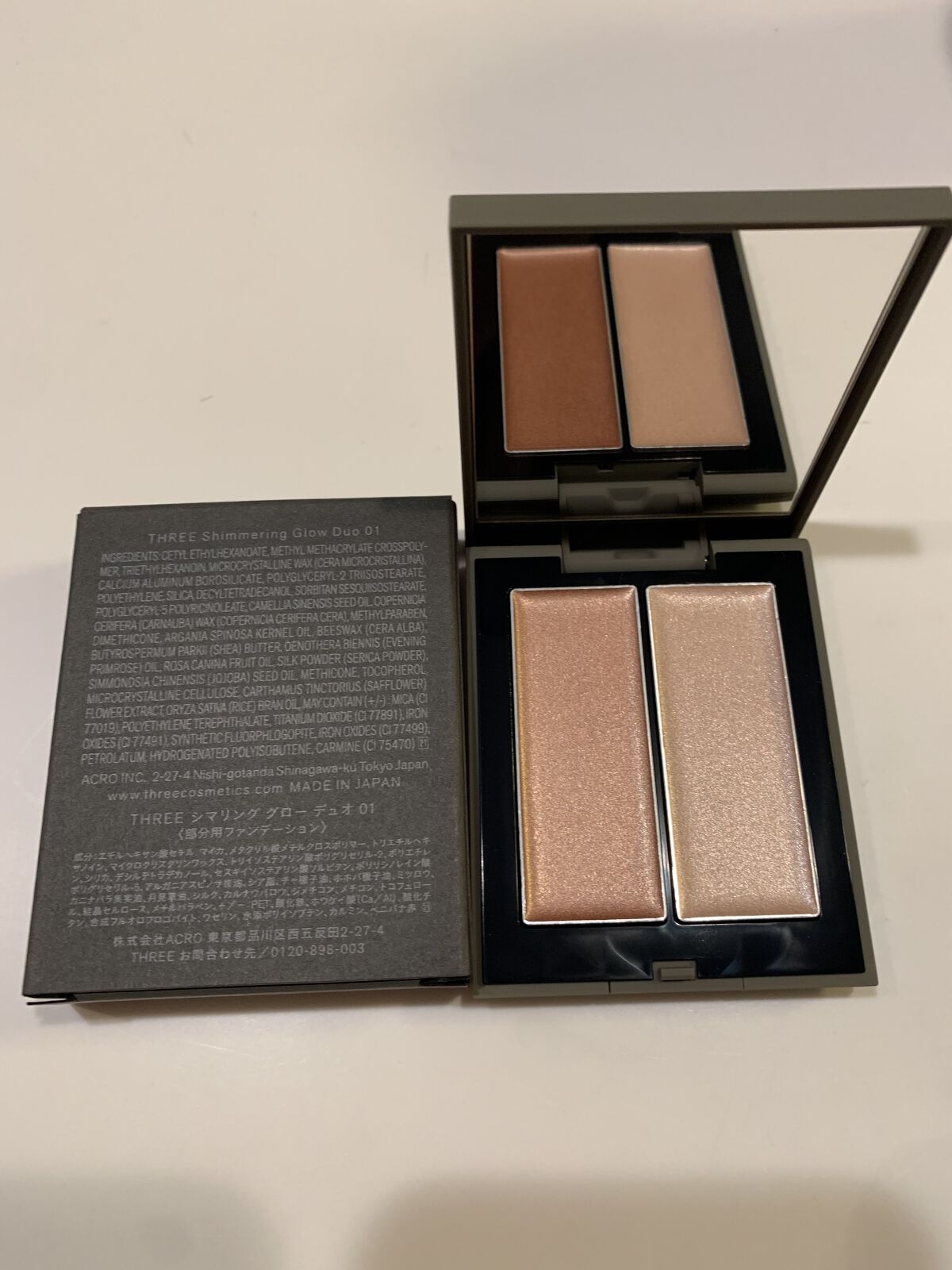 THREE シマリング グロー デュオ/THREE/クリームハイライトを使ったクチコミ（2枚目）