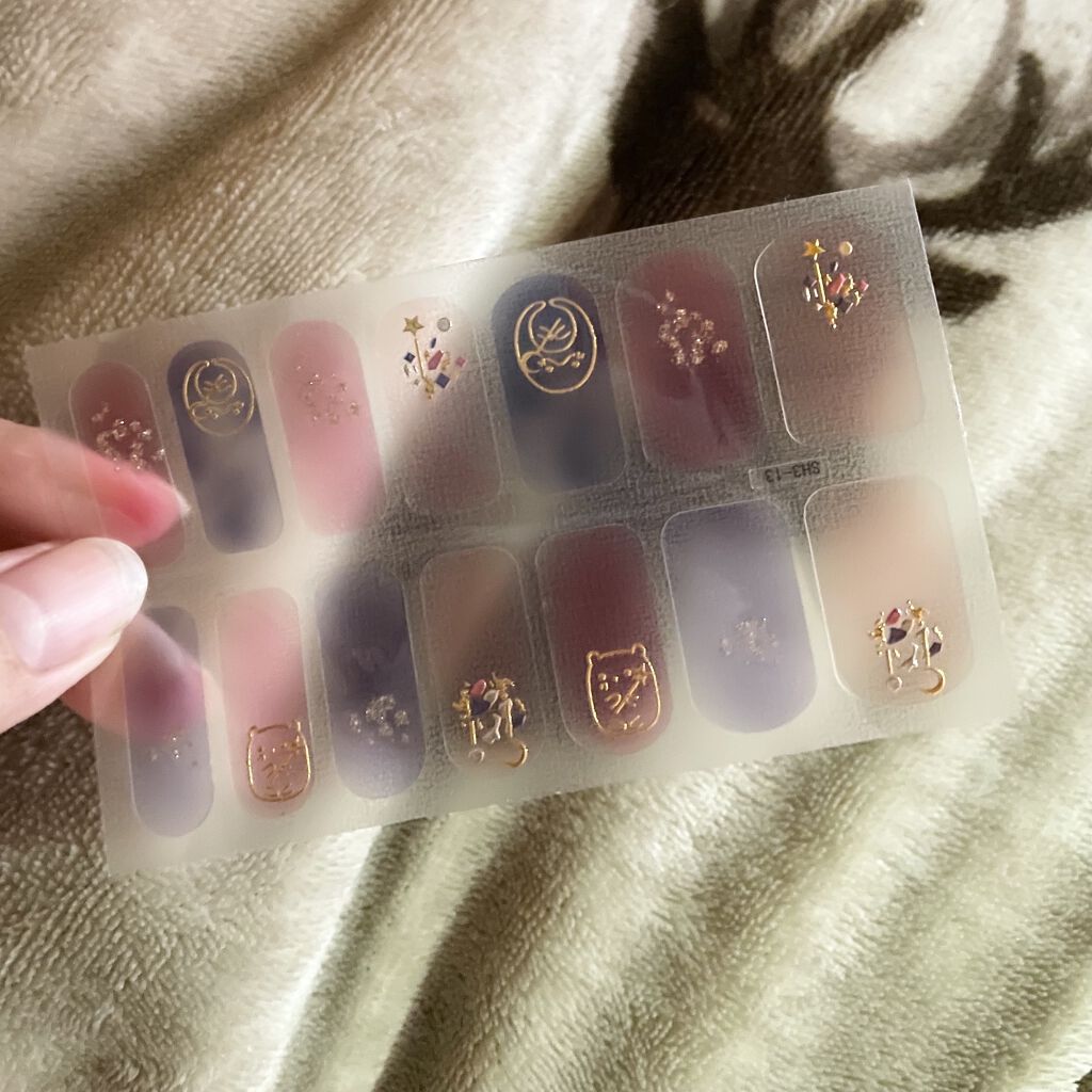 ネイルシール/Qoo10/ネイルシールを使ったクチコミ（1枚目）