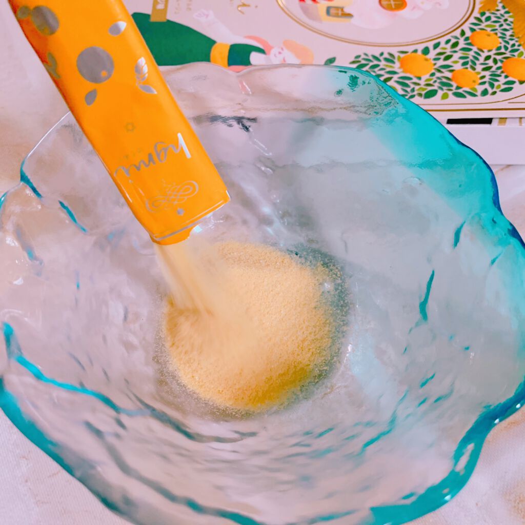 hgmi(はぐみぃ)朝摘みオレンジ味/さくらの森/美容ドリンクを使ったクチコミ(3枚目)