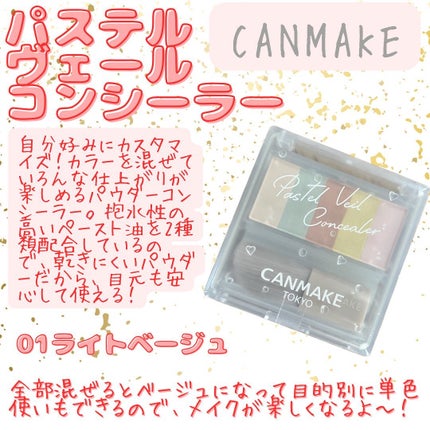 パステルヴェールコンシーラー/キャンメイク/パレットコンシーラーを使ったクチコミ(1枚目)
