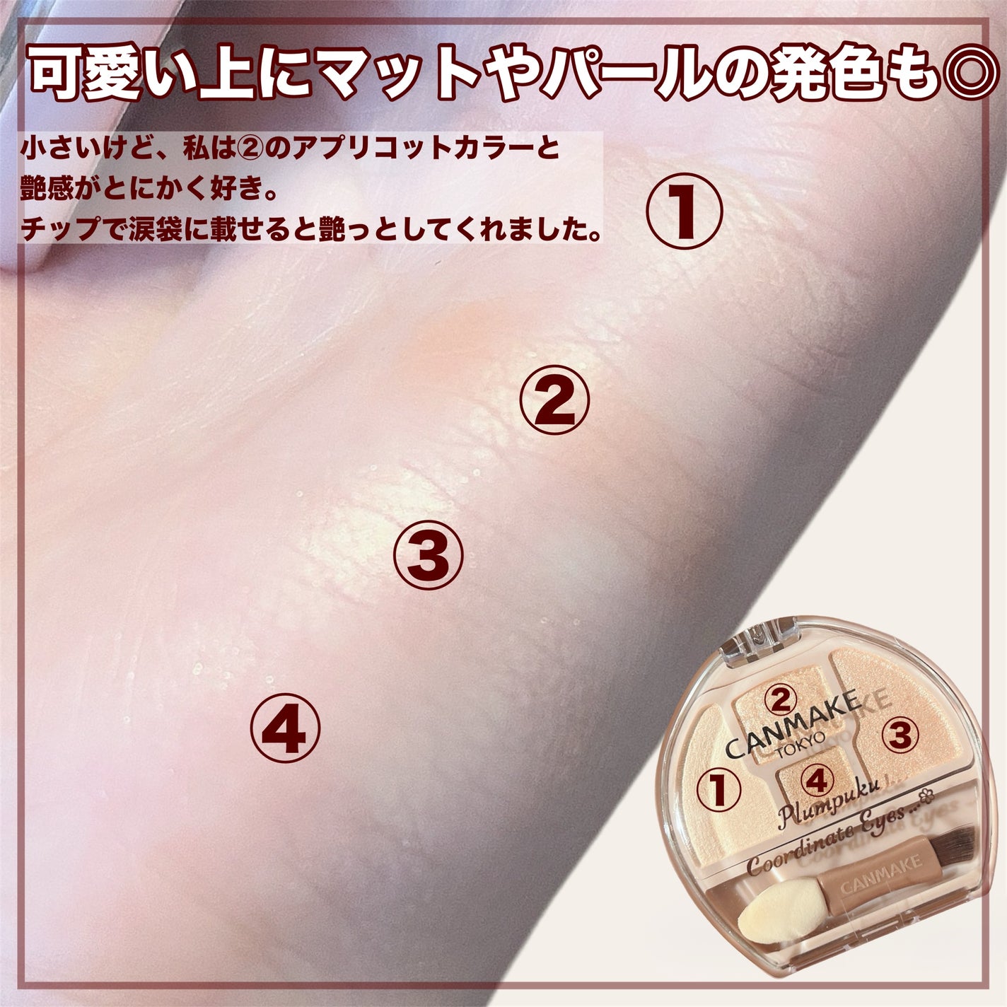 プランぷくコーデアイズ/キャンメイク/パウダーアイシャドウを使ったクチコミ(4枚目)
