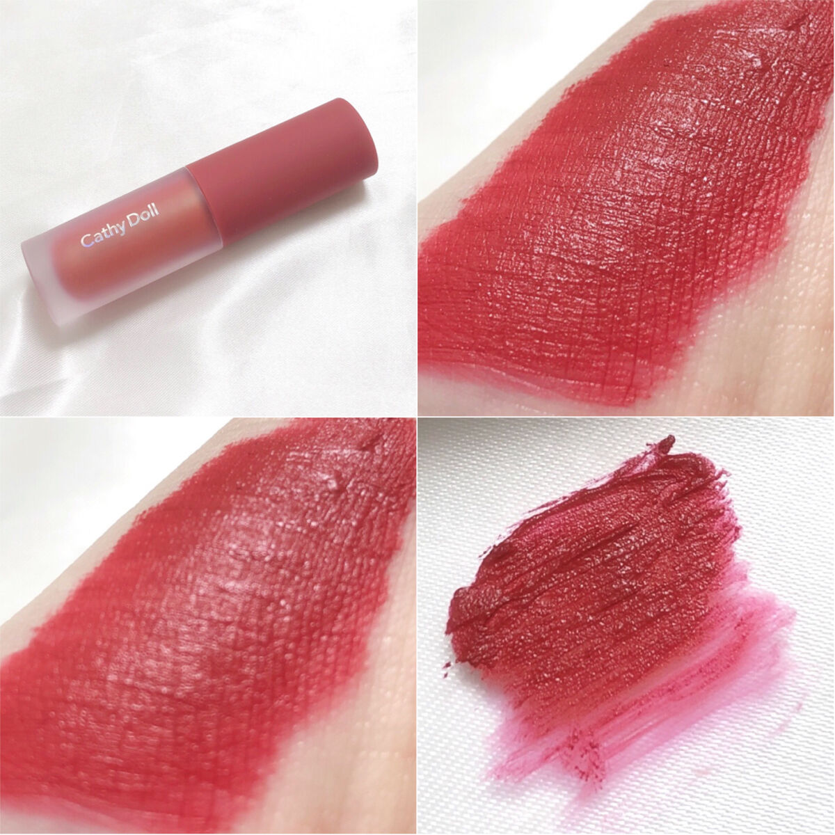 リップアンドチーク ヌードマットティント 11 ホールドオンレッド(Hold on Red)/CathyDoll/リップティントを使ったクチコミ（2枚目）
