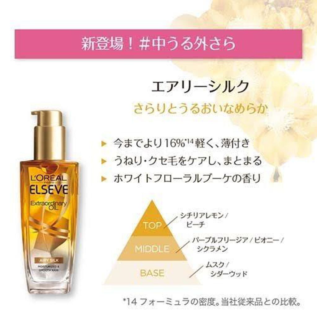 ロレアル パリ エクストラオーディナリー オイル エアリー シルク/ロレアル パリ/ヘアオイルを使ったクチコミ(1枚目)