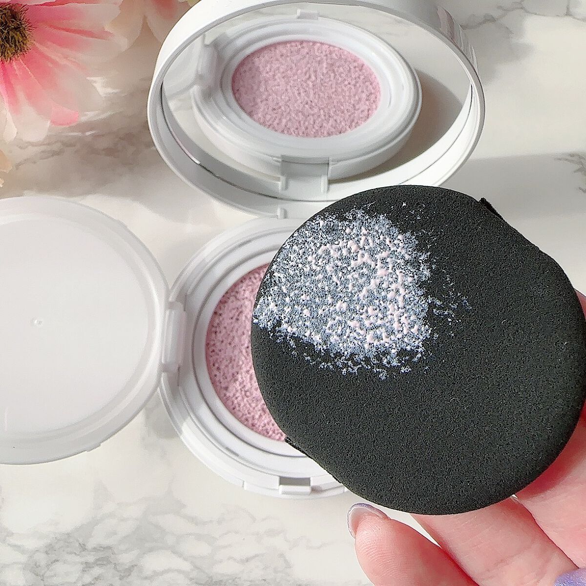 アディクション スキンケアUV タッチアップ クッション 002 Rosy Lavender/ADDICTION/クッションファンデーションを使ったクチコミ（2枚目）