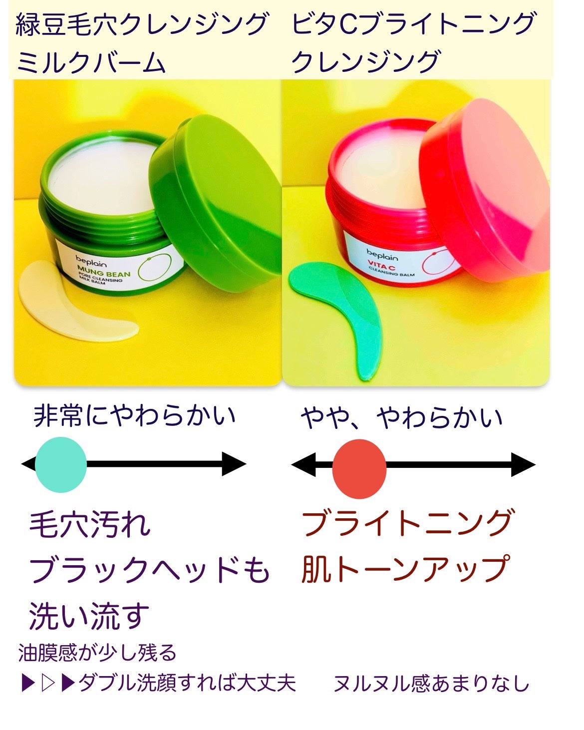 緑豆毛穴クレンジングミルクバーム/beplain/クレンジングバームを使ったクチコミ(2枚目)