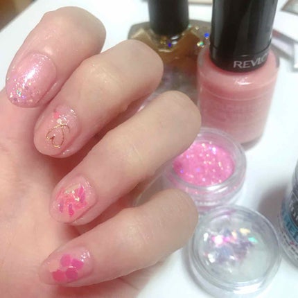 REVLON カラーステイ ジェル エンビー ロングウェア ネイル エナメルのクチコミ「めちゃくちゃ朝早く目が覚めて、やることないからネイルしてみました😚💗
ジェルネイルお休み中で.....」(1枚目)