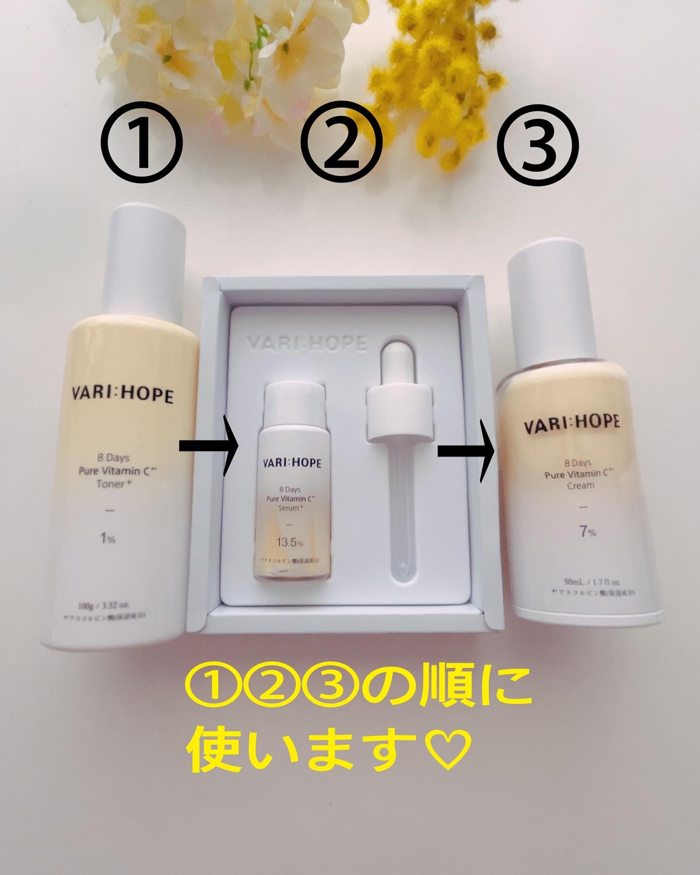 ８デイズピュアビタミンCアンプル/VARI:HOPE/美容液を使ったクチコミ（2枚目）