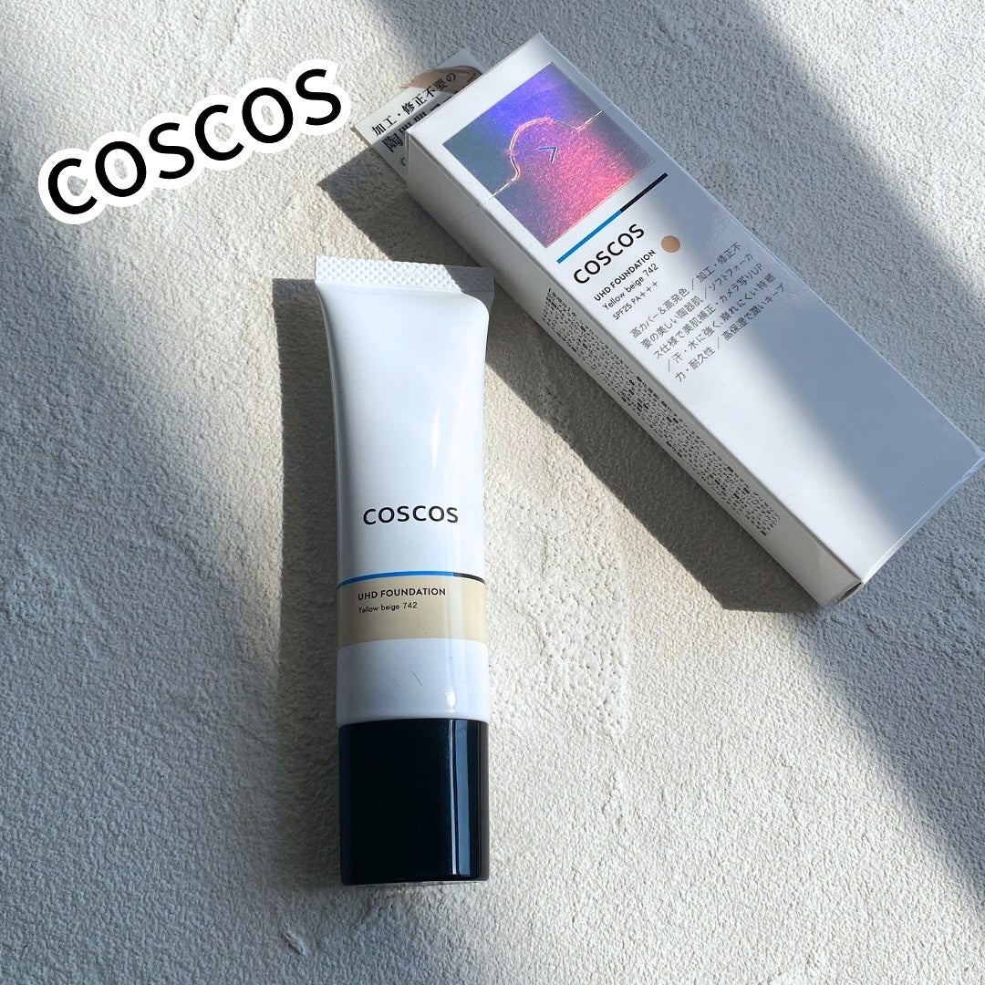 UHDファンデーション742(イエローベージュ)/COSCOS/リキッドファンデーションを使ったクチコミ(1枚目)