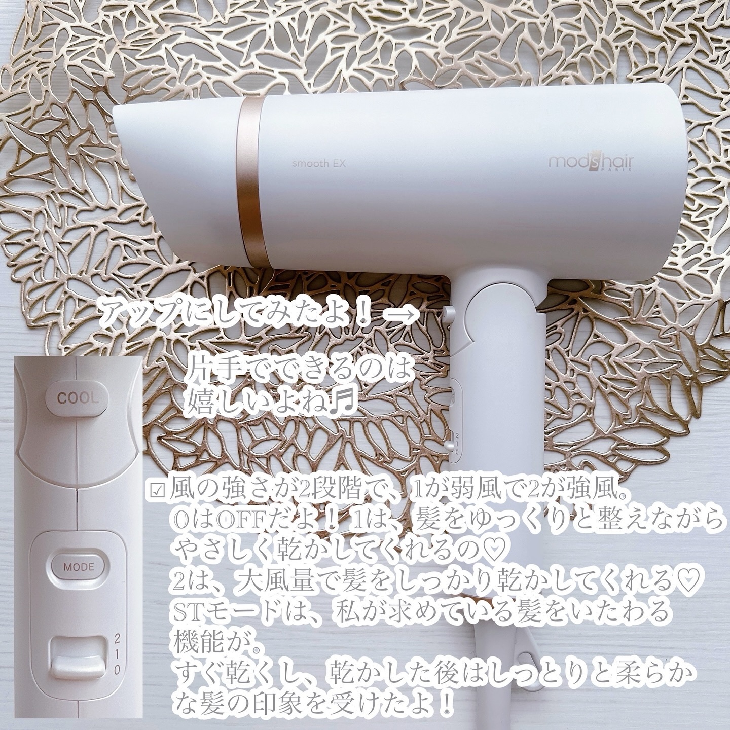 プリヴィレージュ　モッズ・ヘアドライヤー スムーズEX（MHD-1263）/mod's hair/ドライヤーを使ったクチコミ（2枚目）