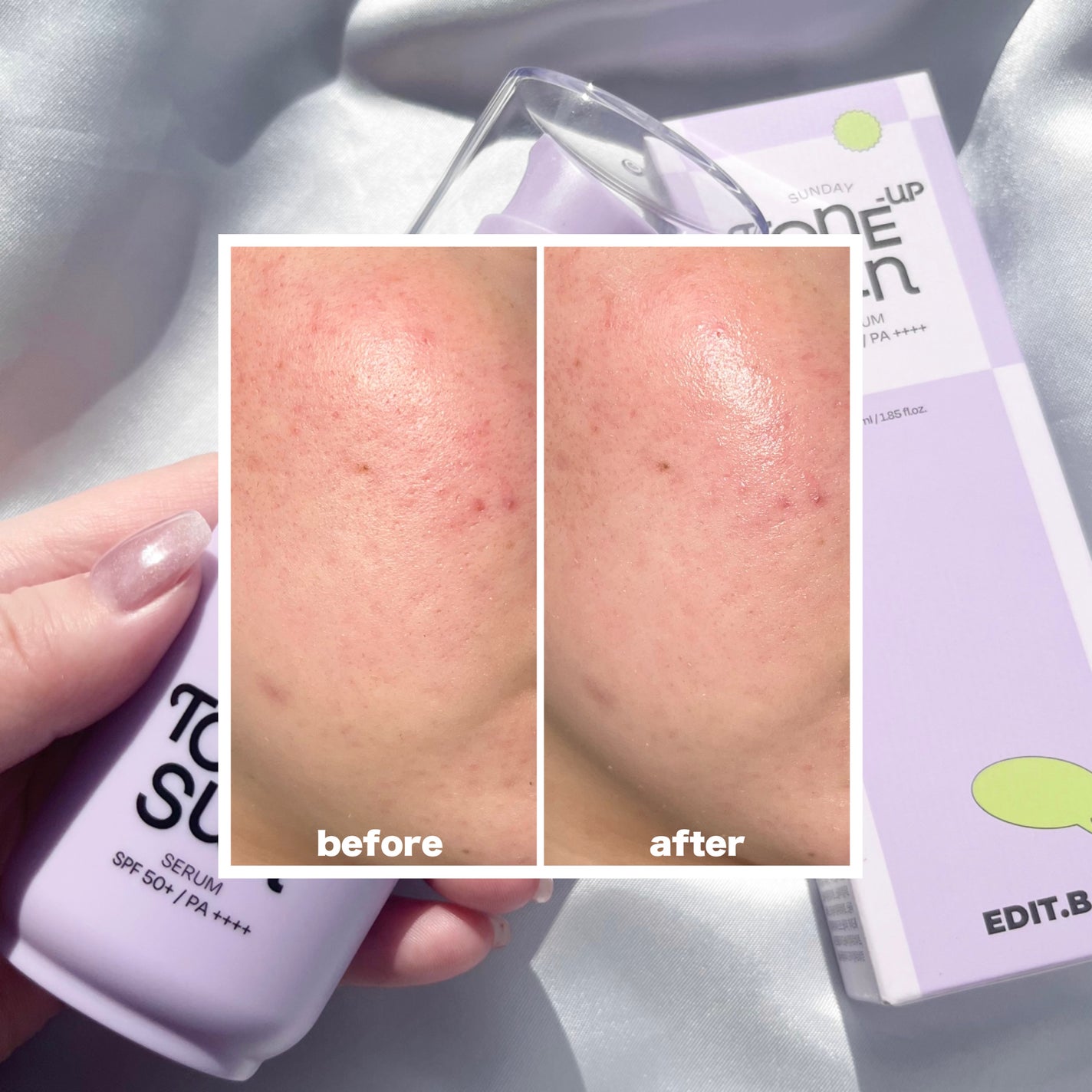 サンデートーンアップサンセラム/EDIT.B/美容液を使ったクチコミ(4枚目)