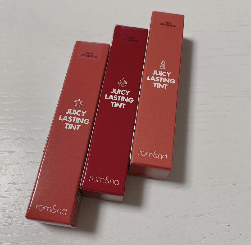 ジューシーラスティングティント/rom&nd/リップティントを使ったクチコミ（3枚目）