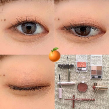 キャンメイク クリーミータッチライナーのクチコミ「一重/CANMAKE縛り/オレンジメイク🍊です！そろそろ夏が来ますね🌴そんな夏に合ったジューシ.....」（2枚目）