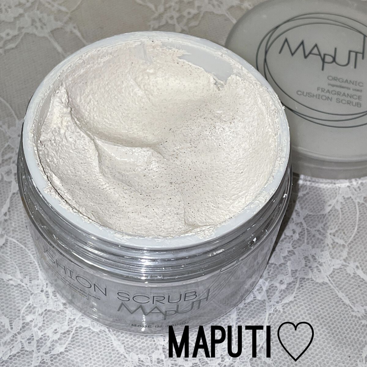オーガニックフレグランスクッションスクラブ/MAPUTI/スクラブ・ゴマージュを使ったクチコミ（1枚目）