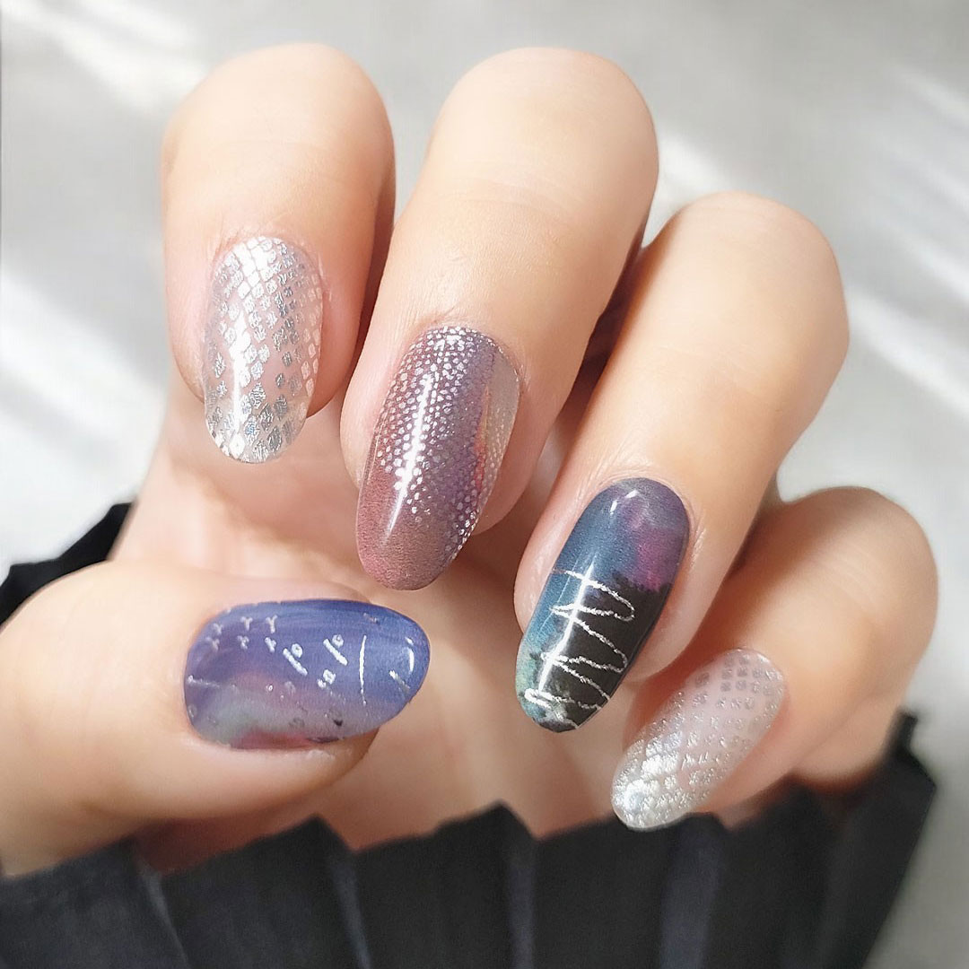 ハンド ジェルネイルシール 2022 Summer コレクション/7nana/ネイルシールを使ったクチコミ（3枚目）